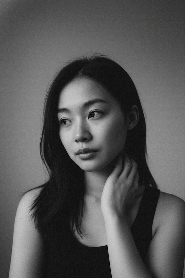 グレー・ポートレート写真