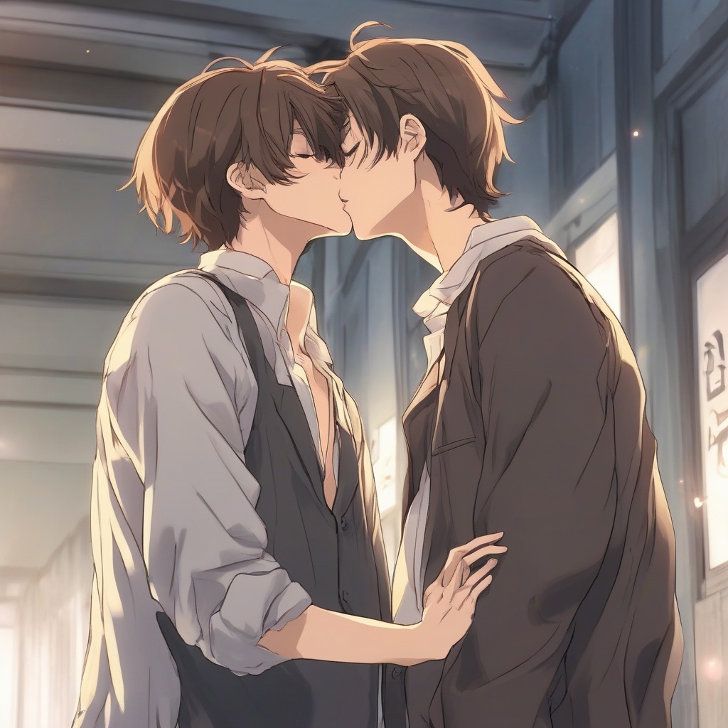 BL 全英語プロンプト一覧 — 屈んでキスサンプル