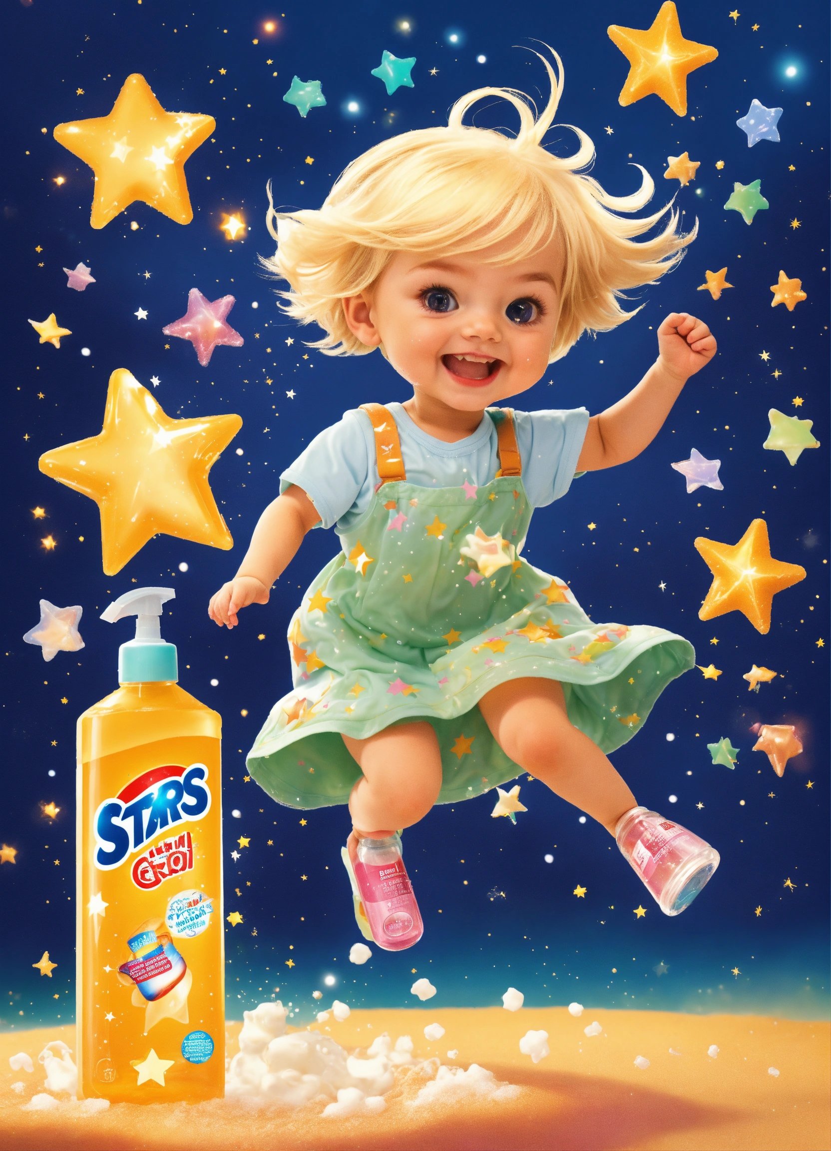 ブロンド短髪のポートレート - 鮮やかなカラー表現 - Stable Diffusion AI生成画像