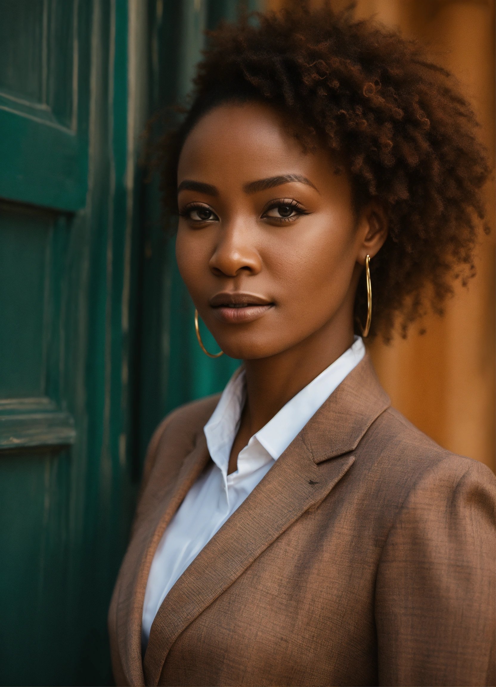 ビジネススーツの女性ポートレート。Stable Diffusion AI生成画像