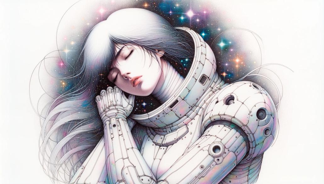 80年代アニメ宇宙戦士女性 - DALL-E アニメスタイル