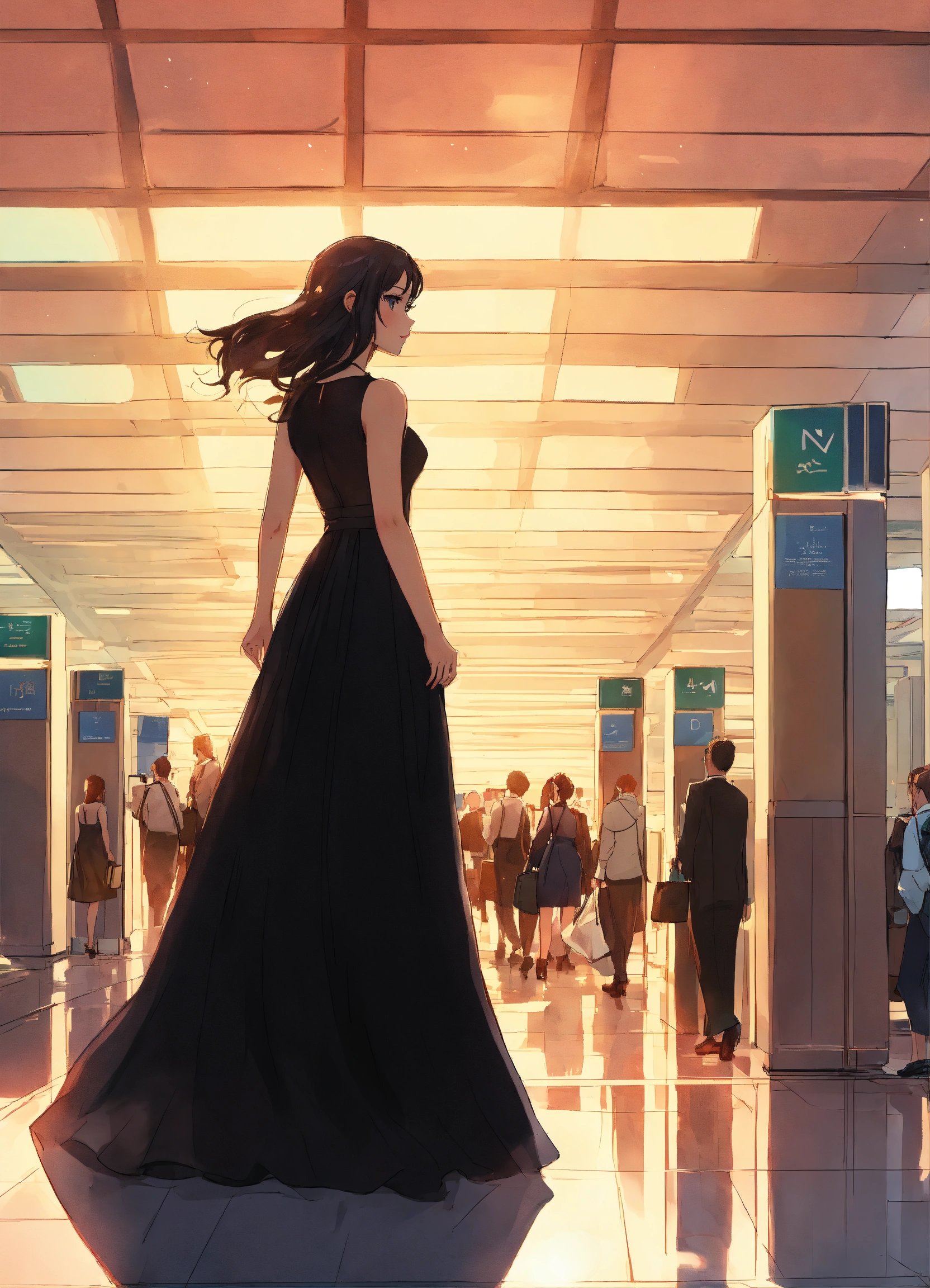 ドレス姿の女性。Stable Diffusion AI生成画像