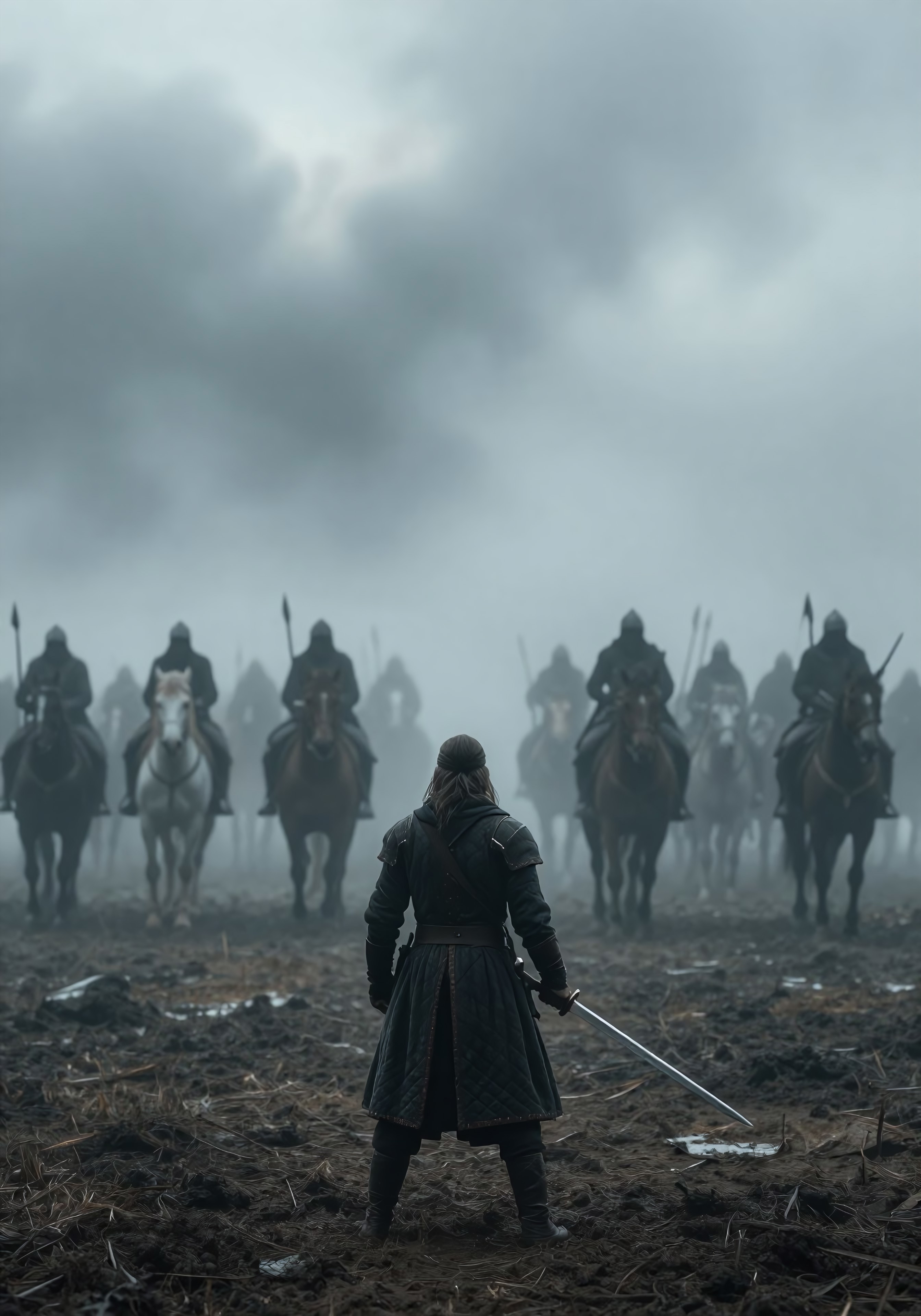 後ろ姿の戦士フルボディスタンス