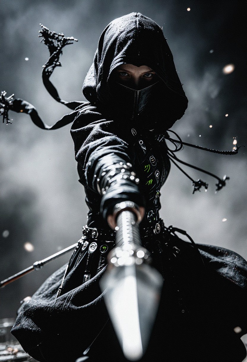 フード付きアサシンのレザーアーマー