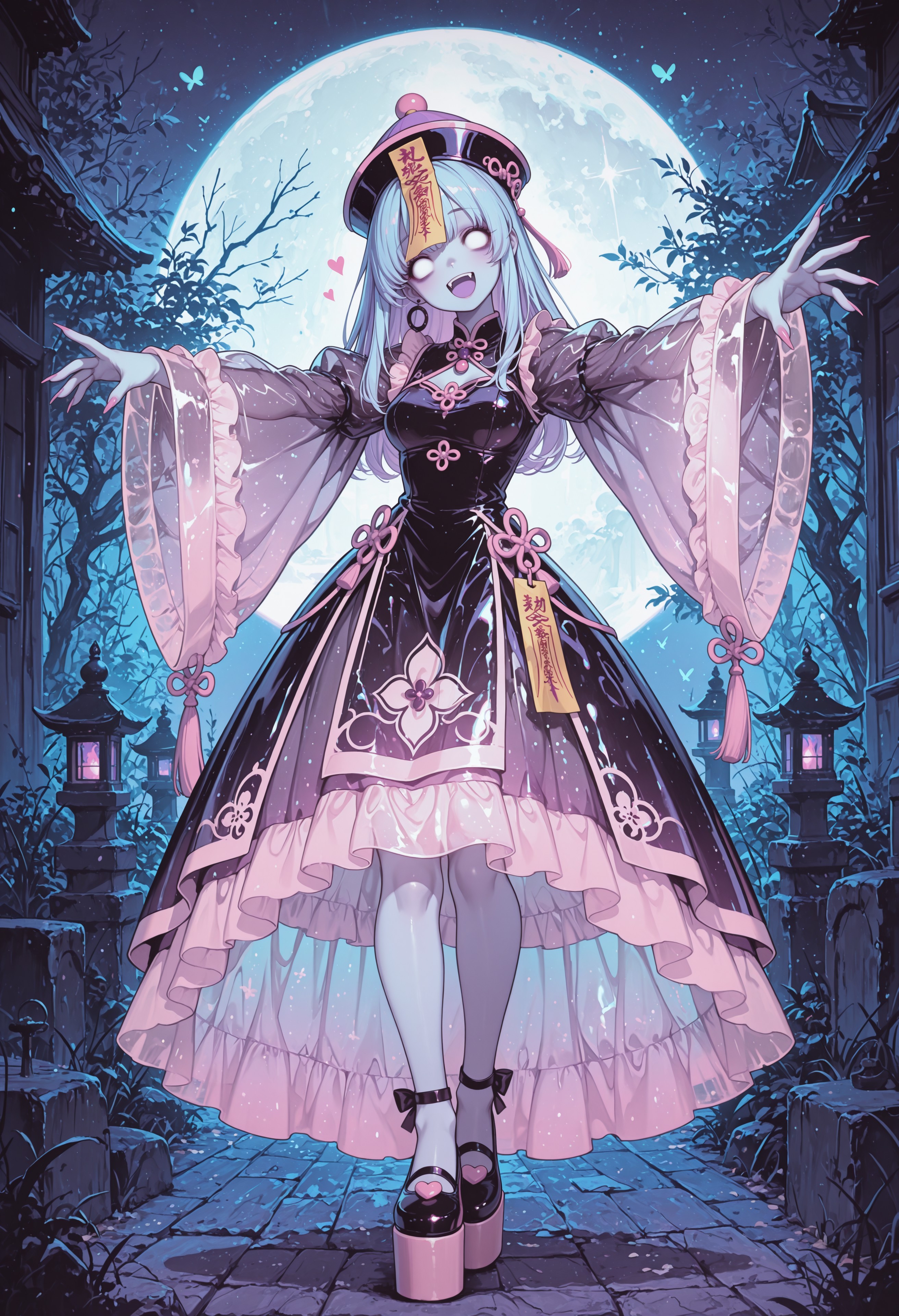 パステルカラーのフリル付きドレス