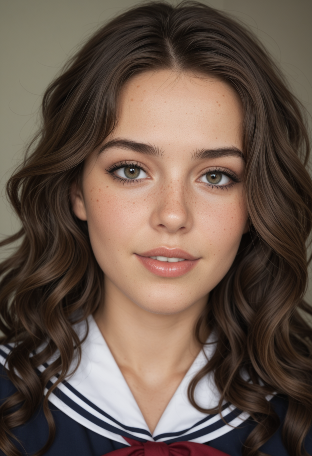 学生服そばかす美少女プロンプト