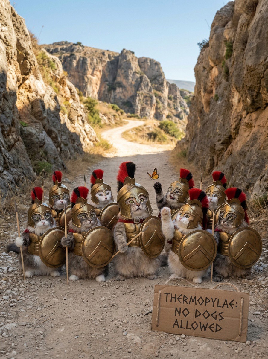 古代スパルタ猫戦士の盾壁衣装プロンプット解説書ガイド