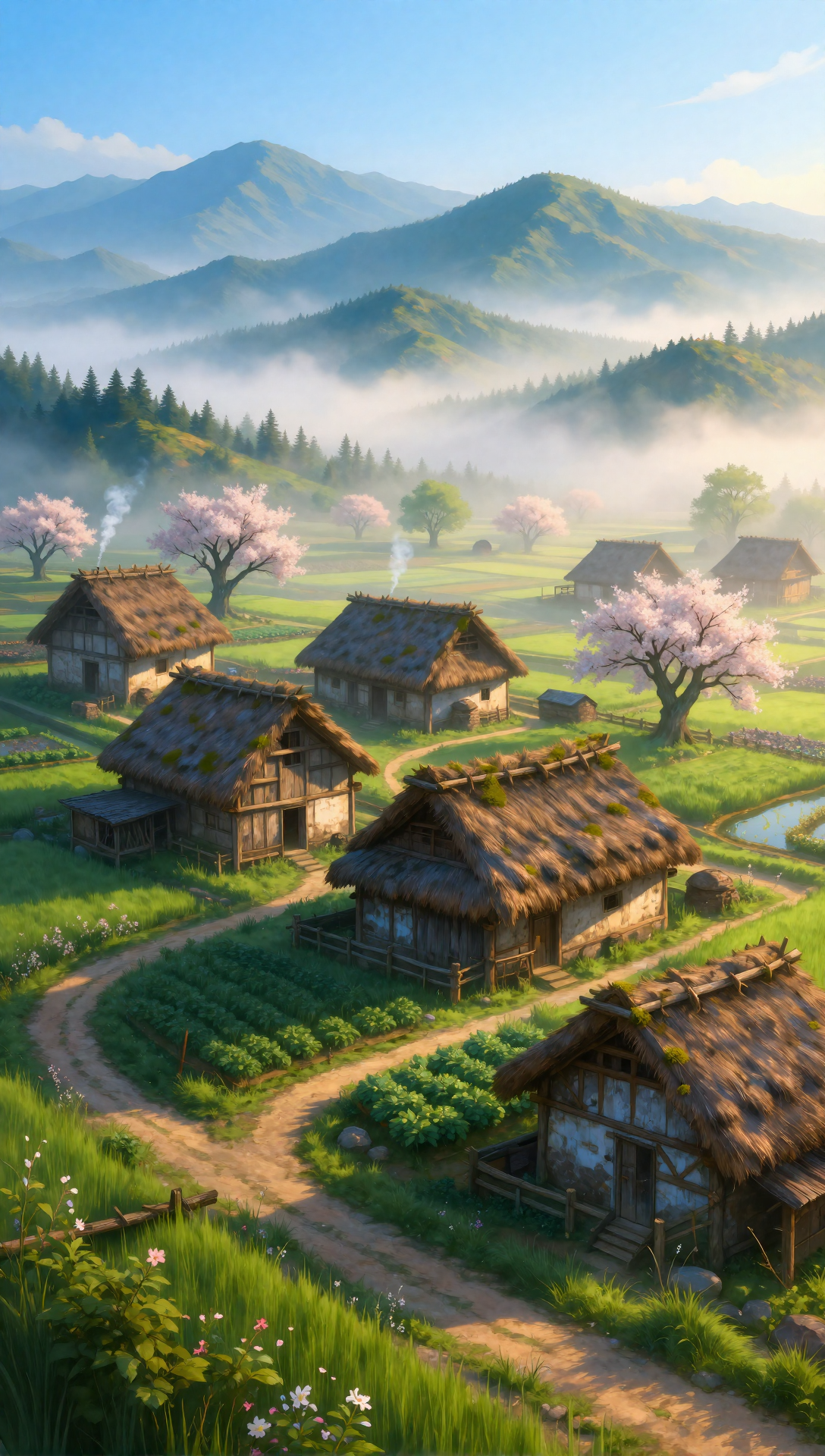 超広角パノラマの田園風景