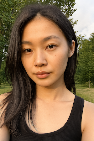 遠くを見つめるゴールドイヤリングの女性の白黒スタジオ撮影 - Stable Diffusion AI生成画像