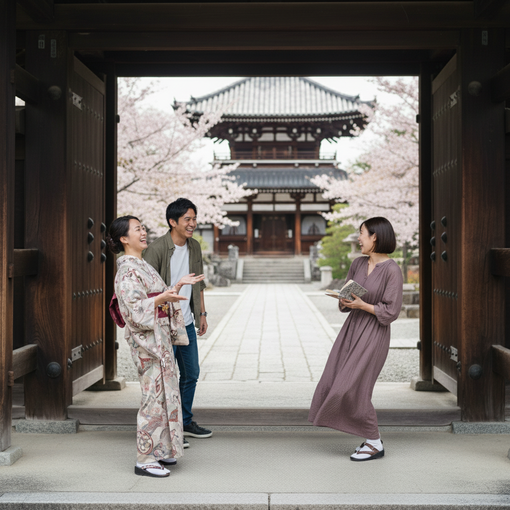 不要物除去 通行人削除 - 京都神社背景 — After